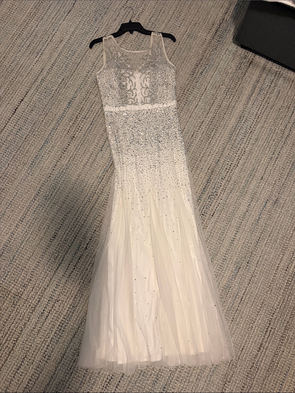 Ivory Beaded Tulle Prom Gown